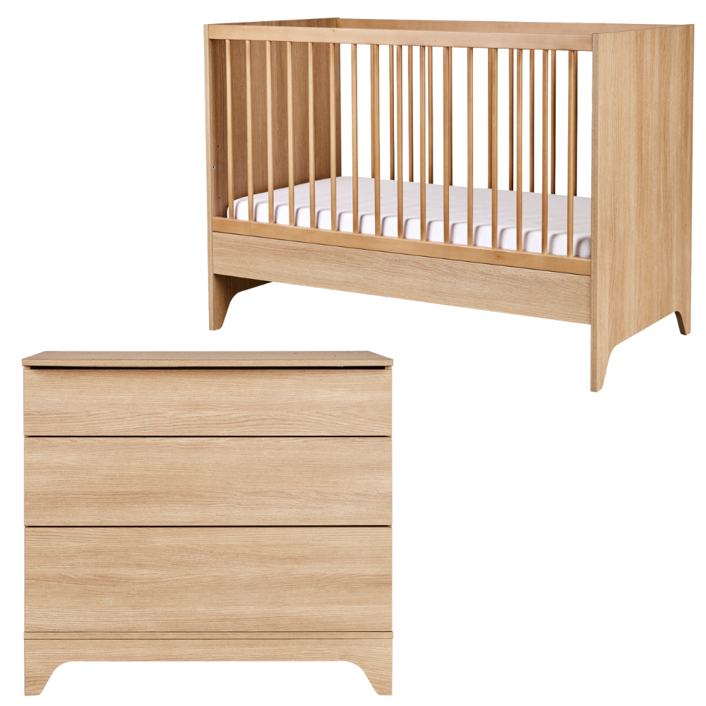 Babykamer Quax Tsughi Honey Ash 60x120 (Ledikant + Commode) Babykamer Quax Tsughi Honey Ash 60x120 (Ledikant + Commode) - Afbeelding 1