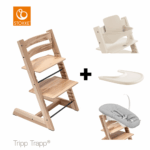 SET | Kinderstoel Stokke® Tripp Trapp® Wild Wood met Newbornset&Eetblad + Babyset Vanilla White