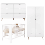 Babykamer Finori Göteberg 2-deurs Kast + Commode 6 lades + Philou White