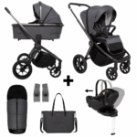 Kinderwagen Muuvo Quick SE2 2-in-1 Set Diamond Graphite + Autostoel Novi Baby® Joy Pro 360&Base&Adapterset