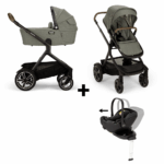 Kinderwagen Nuna DEMI Next Pine + Autostoel Joy Glide 360° All Black&Base