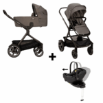 Kinderwagen Nuna DEMI Next Thunder + Autostoel Joy Glide 360° All Black&Base