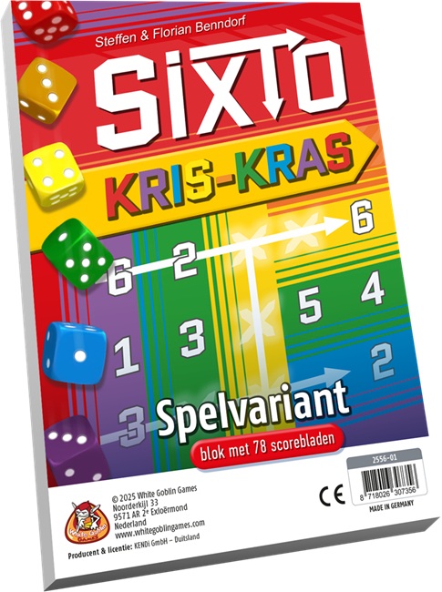 Sixto Kris-Kras (scoreblok met spelvariant voor Sixto) - White Goblin Games Sixto Kris-Kras (scoreblok met spelvariant voor Sixto) - White Goblin Games - Afbeelding 1