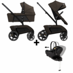 Set | Kinderwagen The Jiffle Wagon 2+ Plus Oak Incl. Autostoel Novi Baby Joy Pro 360&Base