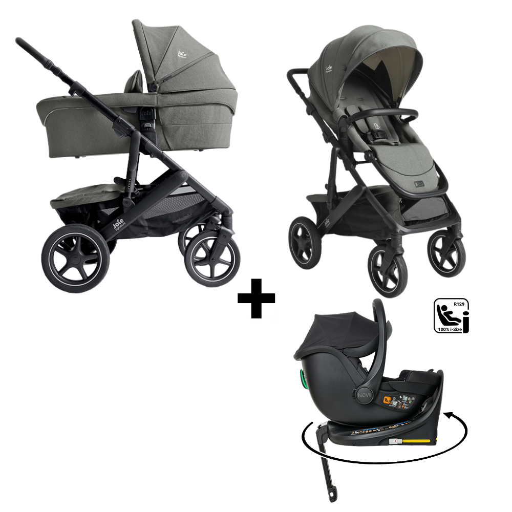 Kinderwagen Joie Signature Vinca Evergreen met Autostoel Jacky Pro 360° All Black&Base Kinderwagen Joie Signature Vinca Evergreen met Autostoel Jacky Pro 360° All Black&Base - Afbeelding 1