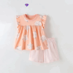 SunnyBloom– Zomer&Schattig– Matchende Zomerset Lichtoranje kat / 110 (3-4 jaar) | Educatief Speelgoed