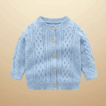 CozyCub– Comfortabel&Modieus– Gebreide Kinder Cardigan Sweater Hemelsblauw / 120 (3-4 jaar) | Educatief Speelgoed