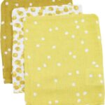 Washandjes Briljant Baby Hydrofiel Spots Oker 3st