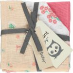 Monddoekjes Briljant Baby Hydrofiel Flower Roze 3st