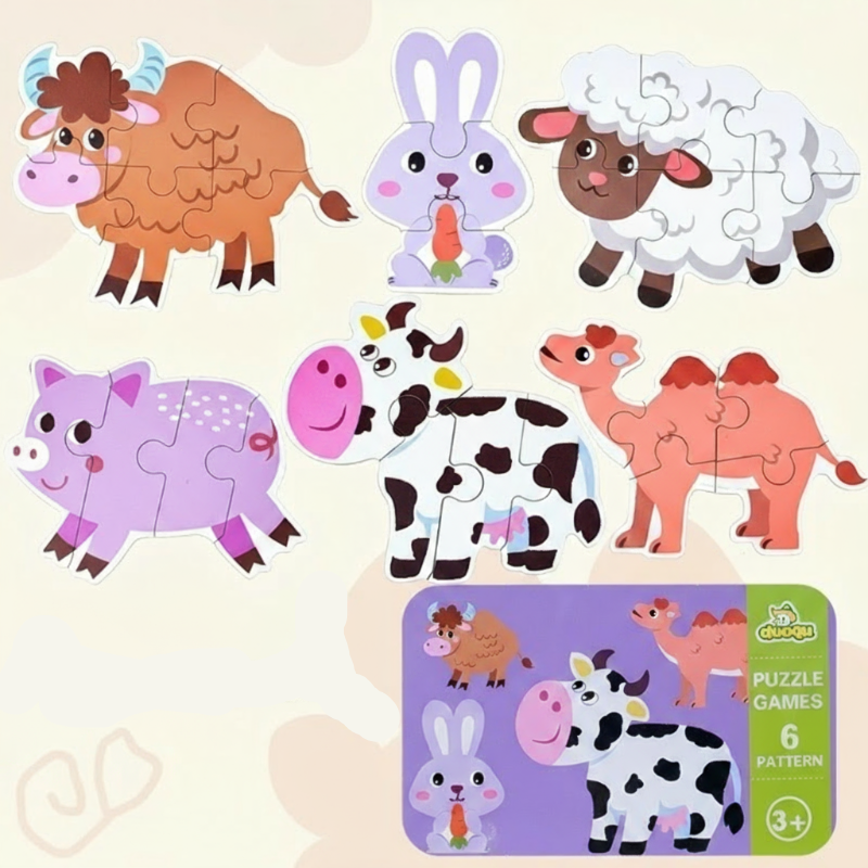 1_0548a8e0-1301-46ca-8108-4b96b6a62ece BrainBox– Leren&Spelen– 3D Houten Puzzel Boerderij | Educatief Speelgoed - Afbeelding 1