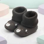 TinyWarm– Zacht&Beschermend– Slofjes voor Baby’s Donkergrijze / 12 (3–6 maanden) | Educatief Speelgoed