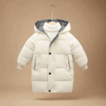 CuddleCoat– Knus&Beschermend– Katoenen Winterjas Beige / 90 (2 jaar / 55 cm / 72 cm) | Educatief Speelgoed