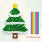 FidgetFrost– Speels&Zacht– Siliconen Busy Board Groene Kerstboom | Educatief Speelgoed