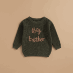 MiniTrend– Gezellig&Modern– Kindertrui met'Big Brother'Legergroen / 100 (2-3 jaar) | Educatief Speelgoed