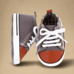 BabyStride– Ademend&Flexibel–'Eerste stapjes'Sneakers Grijsbruin lapje / 13 (12–18 maanden) | Educatief Speelgoed