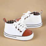 BabyStride– Ademend&Flexibel–'Eerste stapjes'Sneakers Witbruin vlekje / 12 ( 6–12 maanden) | Educatief Speelgoed