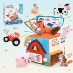 BabyBarn– Zacht&Leren– Boerderijhuis met Pluche Dieren Tissuebox met dieren | Educatief Speelgoed