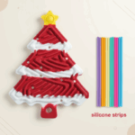 FidgetFrost– Speels&Zacht– Siliconen Busy Board Rode Kerstboom | Educatief Speelgoed