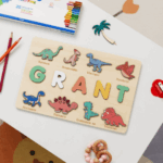 Woods™ - Geef een blijvende herinnering! - Gepersonaliseerde puzzel Dinosaurus | Educatief Speelgoed
