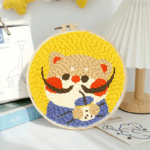 SoftLoop– Zacht&Creatief– DIY Punch Needle Thuisdecor Set Cartoon Kat | Educatief Speelgoed