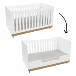 Meegroei Ledikant Scandinave Wit/Naturel 70x140