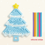 FidgetFrost– Speels&Zacht– Siliconen Busy Board Blauwe Kerstboom | Educatief Speelgoed