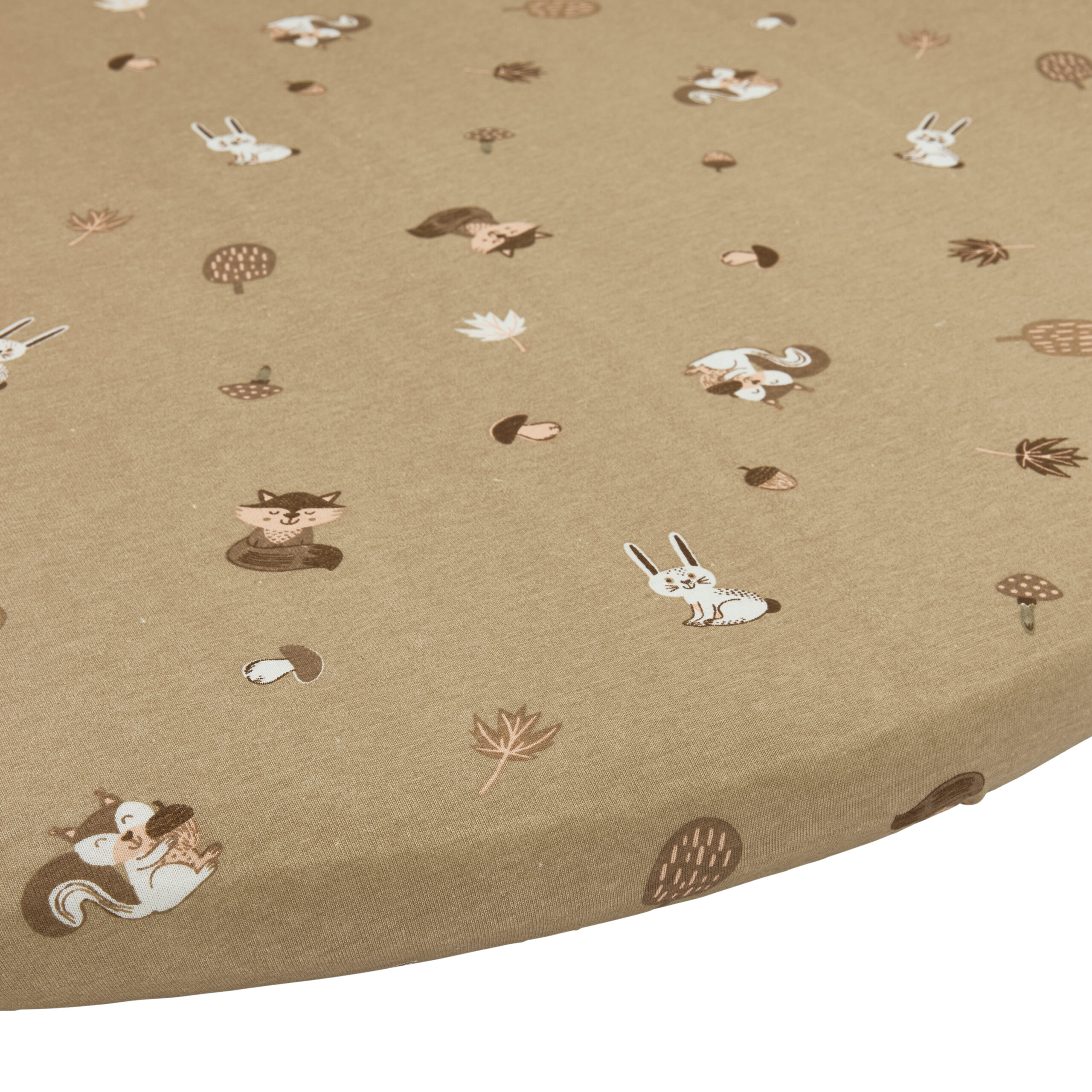 Hoeslaken Boxmatras Meyco Rond Forest Animals Sand Hoeslaken Boxmatras Meyco Rond Forest Animals Sand - Afbeelding 1