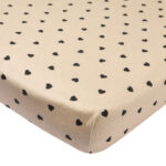 Hoeslaken Boxmatras Meyco Sweet Heart Sand/Black