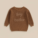 MiniTrend– Gezellig&Modern– Kindertrui met'Big Brother'Bruin / 70 (6-12 maanden) | Educatief Speelgoed