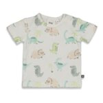 T-shirt Feetje AOP Cool-A-Saurus Offwhite