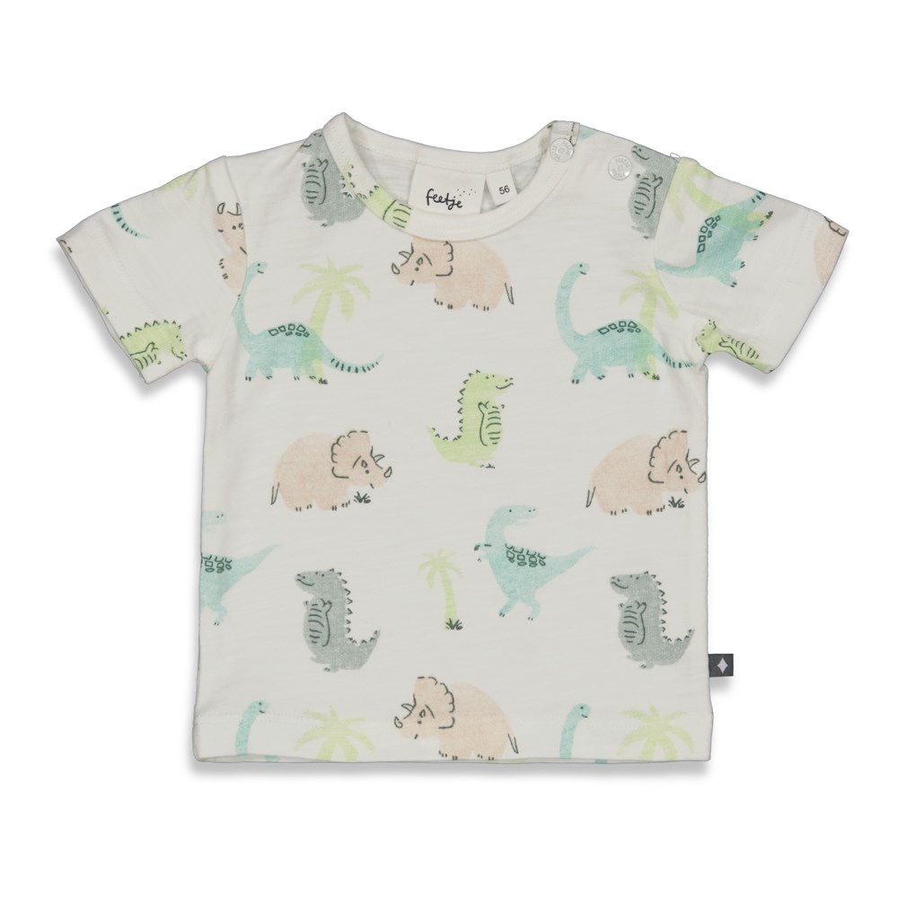 T-shirt Feetje AOP Cool-A-Saurus Offwhite - Afbeelding 1