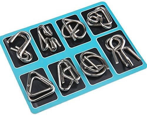 Metal Puzzle Ring Set™ - Metalen puzzelpret - Puzzelring Blauw | Educatief Speelgoed