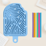 FidgetFrost– Speels&Zacht– Siliconen Busy Board Blauwe ijspinnen | Educatief Speelgoed