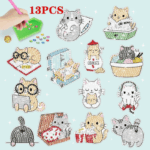GemArt– Schattig&Glanzend– Diamant Painting Stickers Katten B | Educatief Speelgoed