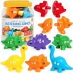 Matching Dino's– Leuk&Leerzaam– Alfabet En Cijfers Dino Spel Letters: 13 stuks | Educatief Speelgoed