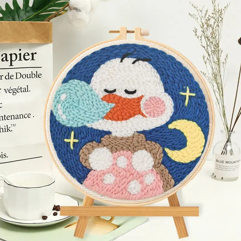 7_76c32977-980e-45f0-a89f-ebc332d35b2c SoftLoop– Zacht&Creatief– DIY Punch Needle Thuisdecor Set Slapende eend | Educatief Speelgoed - Afbeelding 1