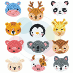 GemArt– Schattig&Glanzend– Diamant Painting Stickers Dieren B | Educatief Speelgoed