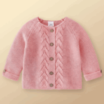 CozyCub– Comfortabel&Modieus– Gebreide Kinder Cardigan Sweater Donkerroze / 120 (3-4 jaar) | Educatief Speelgoed