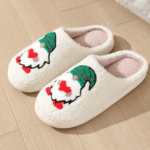 Noordlicht– Warm&Feestelijk– Pluche Kerstpantoffels met motief Kerstman met groene hoed / 40-41 | Educatief Speelgoed