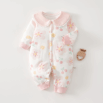Mini Fashion™ - Comfi&Trendy - Jumpsuit Pyjama Roze perzikbloesem / 73 (6-9 maanden) | Educatief Speelgoed