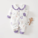 Mini Fashion™ - Comfi&Trendy - Jumpsuit Pyjama Paarse beer / 59 (0-3 maanden) | Educatief Speelgoed