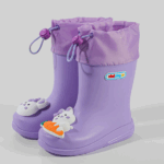 Mini Fashion™ - Waterdicht voor kinderen - Regenlaarzen Paarse Konijn&Wortel / 31.5 (8-9 jaar) | Educatief Speelgoed