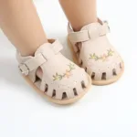 TinyPetals– Comfort&Stijl– Baby Sandalen met Bloemenborduursel Beige / 13 (12-18 Maanden) | Educatief Speelgoed
