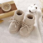 SnuggleSteps– Warm&Zacht– Gebreide Babyslofjes Beige / 90 (11 maanden / 11 cm) | Educatief Speelgoed