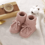 SnuggleSteps– Warm&Zacht– Gebreide Babyslofjes Roze / 80 (10 maanden / 10 cm) | Educatief Speelgoed