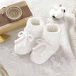 SnuggleSteps– Warm&Zacht– Gebreide Babyslofjes Wit / 90 (11 maanden / 11 cm) | Educatief Speelgoed