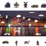 Wooden Puzzle Amsterdam by Night XL (600) -   Legpuzzel