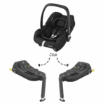 Set | Autostoel Maxi-Cosi CabrioFix I-Size Essential Black met 2 x Isofixbase CabrioFix I-Size