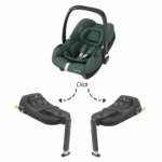 Set | Autostoel Maxi-Cosi CabrioFix I-Size Essential Green met 2 x Isofixbase CabrioFix I-Size