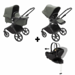 Kinderwagen Bugaboo Fox Cub Compleet Black/Forest Green met Autostoel Joy Pro Glide 360°&Base